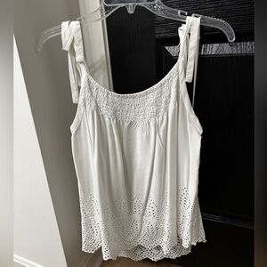 Love Stitch White Eyelet Trim Blouse